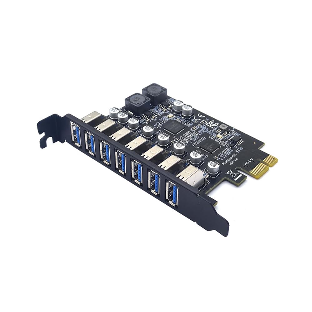 Carte Adaptateur USB 3.2 7 Ports Pour Contrôleur Avant, PCI-E Express, Extension PCIe Interne - Connexion 7 Appareils Pour Windows XP/7/8/10/11/Linux