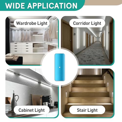 Image of 12 Pcs Under Cabinet Light Magnetic Strip, Replacement Magnetic Strips with Adhesive Backing for Cabinet Lights - Iron Sheet for Cabinet Lighting(7.5cmx2.8cm Not Magnets)