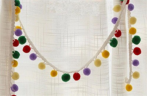 Sookoo 5 Yards Handmade Rainbow Pom Pom Ball Fringe Trim Ribbon Sewing Fabric Diy Craft #TOP3