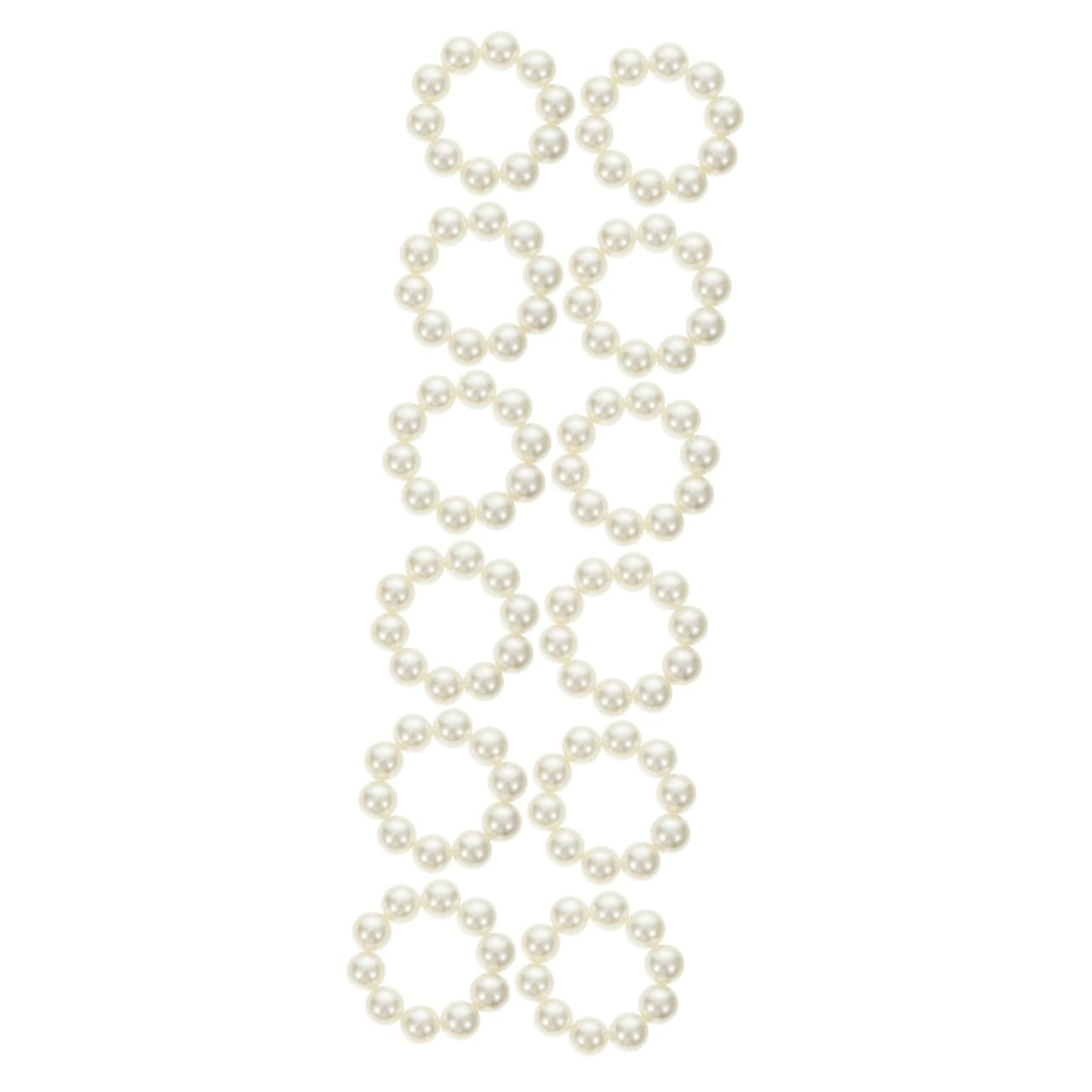 DOITOOL 12stücke Perlen-haargummis Für Damen Elastische Haargummis Als Haarband Und Armband Für Pferdeschwanz Zopf Und Dutt Für Dickes Und Lockiges Haar