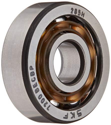 SKF 7200 BECBP Light Series Angular Contact Ball Bearing, Universal Mounting, ABEC 1 Precision, 40° Contact Angle, Open, Plastic Cage, Normal Clearance, 10mm Bore, 30mm OD, 9mm Width, 3350.0 pounds Static Load Capacity, 7020.00 pounds Dynamic Load Capacity