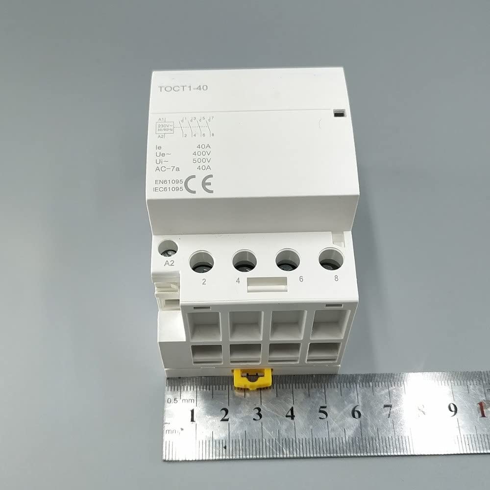 Contactor CT1 4P 40A 220V 400V ~ 50/60 Hz Carril DIN Contactores modulares de CA for el hogar 4no Electricidad Industrial