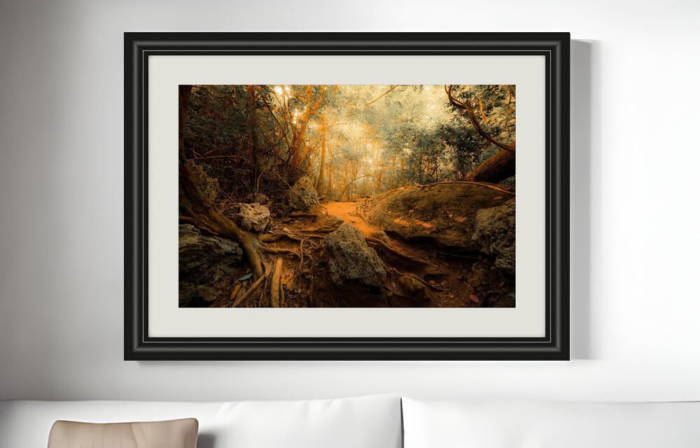 JVERF - JZZF20959 Forests Stones Jungle Trees| Self-Adhesive Painting | Frameless
