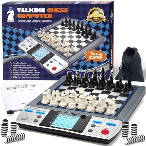 ISEE Electronic Talking Chess Board Games With 8 In 1 Talking Computer Chess Set For Kids Adults