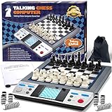 iCore Electronic Chess Set Pro Black: Talking Tutor, Learning Tactics, Ideal for Kids & Adults