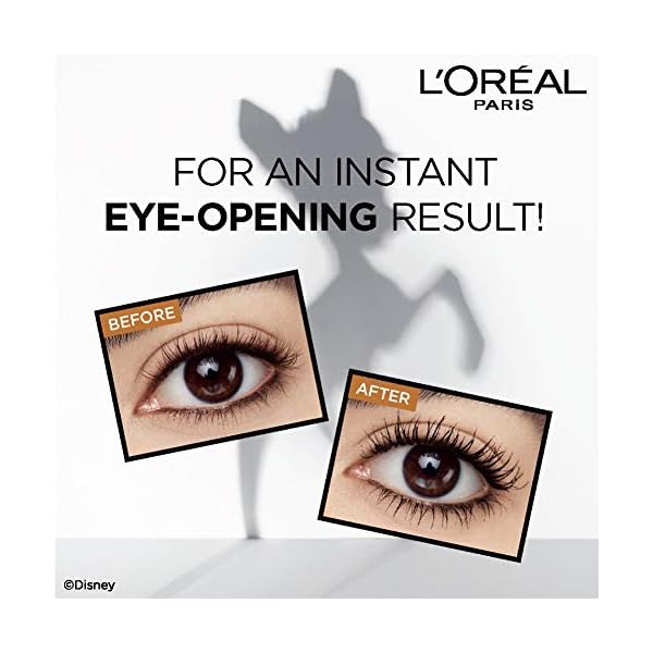 L'Oreal Paris Makeup Bambi Eye Mascara, Lasting Volume, Length & Lift, Doe-eye Definition, No Clumping, Washable, Blackest Black 0.21 Fl Oz