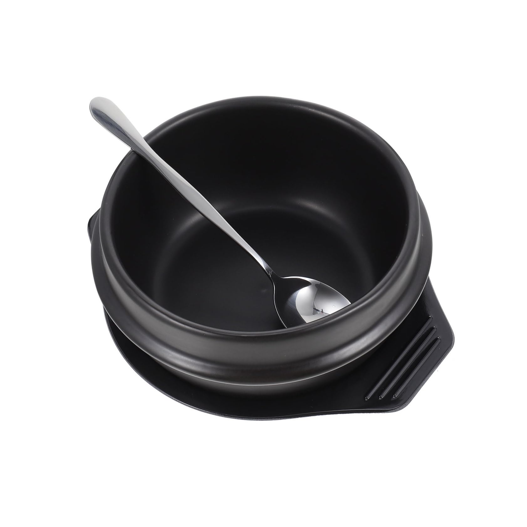 Cazuela de cazuelas cocotte de cerámica para comida coreana bibimbap y guisos con bandeja