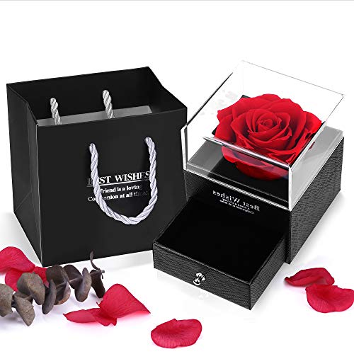 Rosa Eterna Rosa Sant Jordi San Valentin Regalo para Mujer,Flores Preservadas para Mamá,Eterna Hecha a Mano Rosa para Esposa Madre Abuela Novia Parejas Cumpleaños Boda Aniversario Pareja