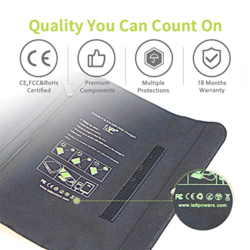 Image of ALLPOWERS SP002 5V 21W Solar Panel, Portable Solar Charger, 3 USB Output & 2 USB Input Waterproof Foldable Solar Panel, PD 18W Fast Charging, High Efficiency Conversion for RV, Outdoor, Camping