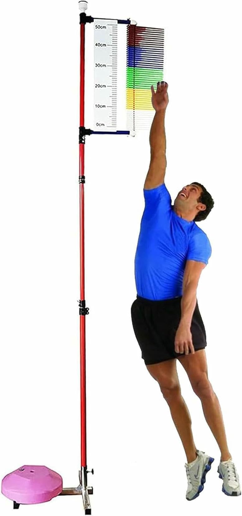 Outil de mesure de saut vertical facile à installer avec tiges colorées pour entraînement hauteur
