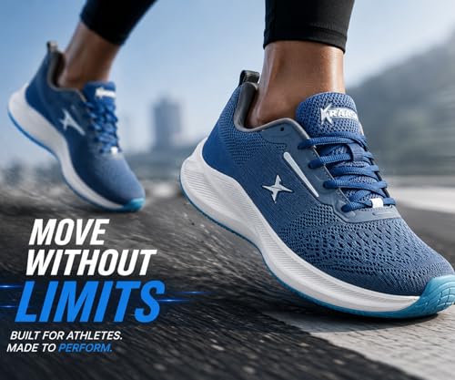 Image of Kraasa Men's Running Shoes | Breathable Mesh Upper | Lightweight Phylon Sole | Cushioned EVA Insole | Comfortable Sports & Casual Sneakers for Gym, Walking & Daily Use