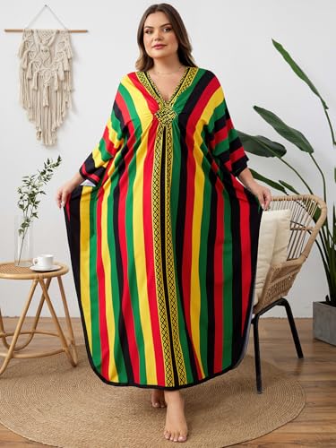 Image of Kaftan Dress for Women - Plus Size Caftan Maxi Beach Dress Moo Moos Loungewear, Swimsuit Cover Up for Beach, Pool or Vacation