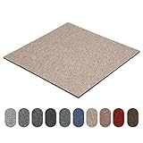 Teppichfliesen Astra | selbstliegend | Strapazierfähig und pflegeleicht | Bodenbelag für Büro und zu Hause | 50x50 cm | Erhältlich in vielen Farben (Taupe 70)