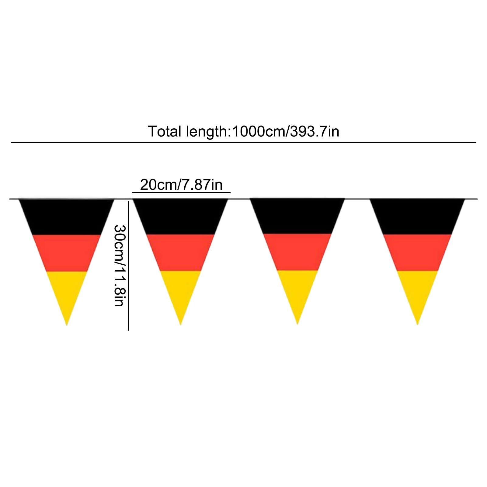 Drapeaux de bannière triangulaire,Drapeaux de bannière fanion,Bannière de banderole Allemagne 32,81 pieds - Drapeau de ficelle de football résistant à la décoloration, banderoles de drapeaux