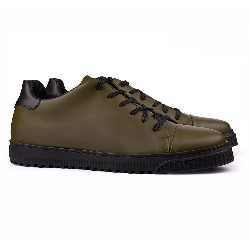 Elevate Shoes - Scarpe da uomo invisibili, altezza, altezza per aumentare le scarpe da ginnastica in rete traspirante, comode con nascoste jogging, cachi