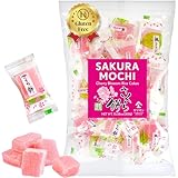 YAMASAN KYOTO UJI Japanese Sakura Mochi Candies, Real Traditional Cherry blossom Rice Cakes, 300g/10.58oz, Japanese Snacks, Japanese Candy, Individually Wrapped