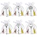 FUNNY HOUSE 60 PCS Argento Chiave Apribottiglie per Matrimonio, Bomboniere Skeleton Key Bottle Openers con Sacchetti Organza Bianco e Tag Card, 6 Stili