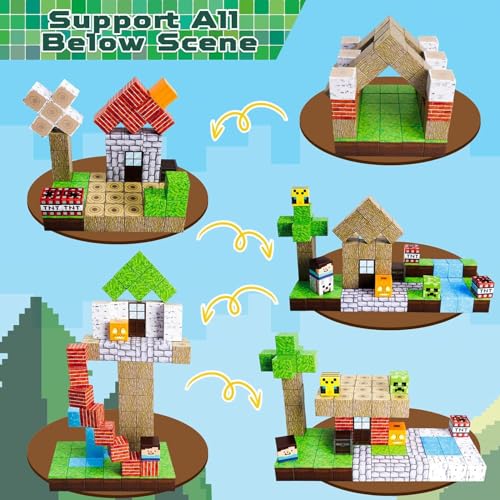 ToyUnited Magnetische Bausteine 100 Stück Magnetblöcke - BAU Deinen Eigenen Zauberwald mit Waldtieren, Elfen & Abenteuern! Kreatives Spielzeug ab 4 5 6 7 Jahren für Jungen & Mädchen