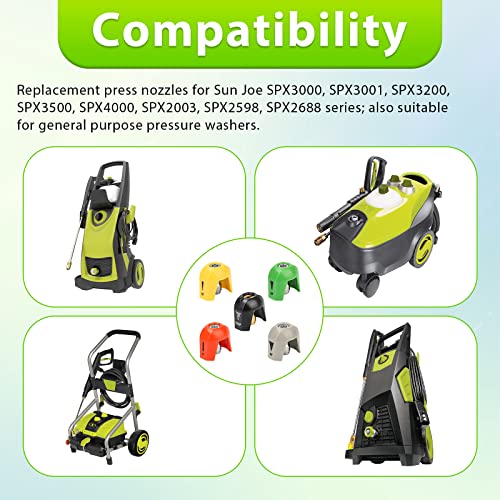 Grongu Quick Connect Spray Tip Set Compatible With Sun Joe Spx3000-Tps For Spx 3000 Series And Universal Pressure Washers, Pressure Washer Nozzle Tips Set, 5 Pieces #TOP3