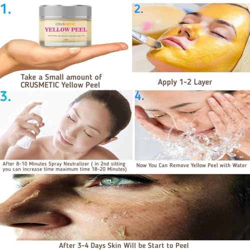 Image of Exfoliating Retinol Yellow peel| Improve Skin Texture | Removes Dead Skin Layer | Improves Skin Colour Tone| Fades Dark Spots| Men & Women| (15gm)