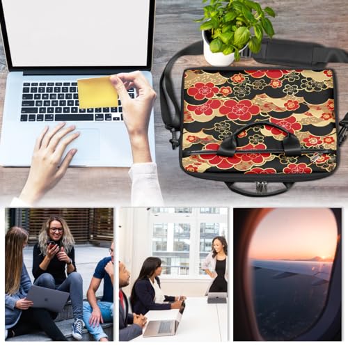 Maletín para laptop 15 pulgadas con diseño flores de cerezo miniatura 6