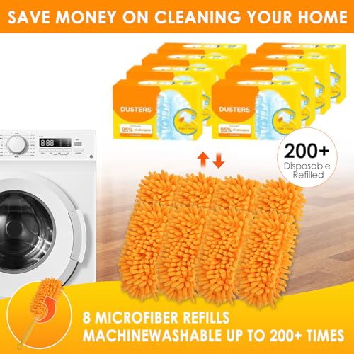 Image of Redones Dusters for Swiffer - Reusable Duster Refill Compatible with Swiffer Hand Duster(16 Pack+1Handle), 360 Heavy Duty Dusters Refills