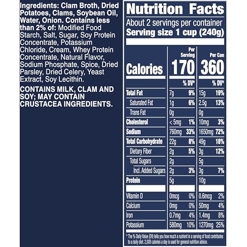 Image of Progresso New England Clam Chowder Soup, Rich & Hearty Canned Soup, Gluten Free, 18.5 oz (Pack of 12)