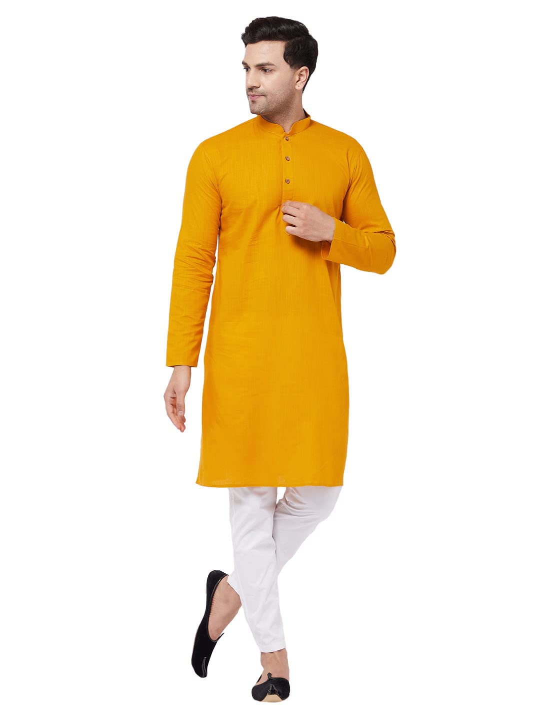 Kurta Ensemble pyjama homme en coton et lin VASTRAMAY pour été