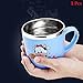 SUPZY [DOUBLE WALL] [stainless Steel + Plastic] Mug cup with Lid and Handle, Non-breakable Design for children (2-6Years old)100% Eco And Environmentally Safe ,SIZE:S (1 Pcs)(Blue)