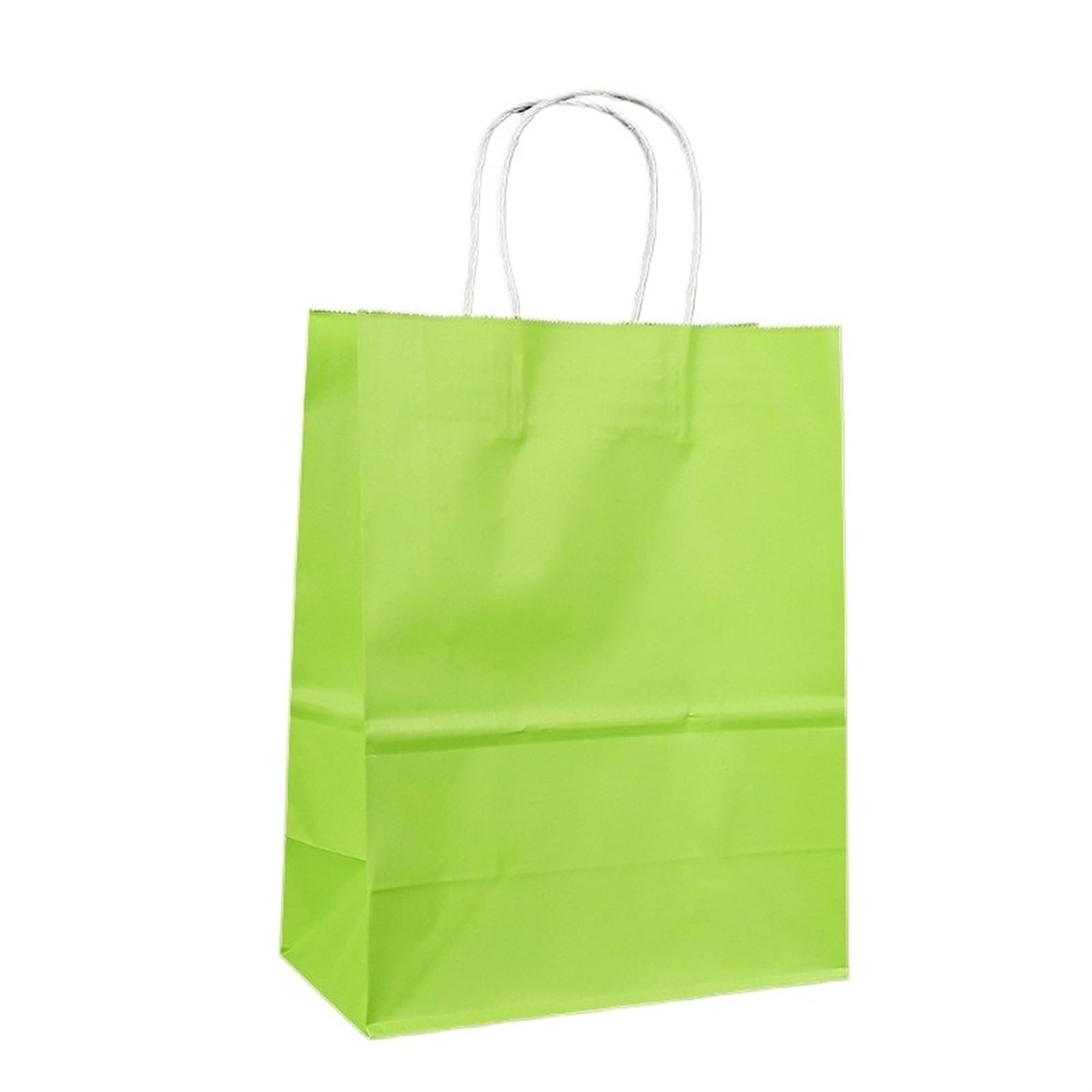 50/100 Piezas de Bolsas de Papel Kraft portátiles, Bolsas de Papel con asa de Colores, Embalaje for Fiestas de Bodas con Bolsas de Papel con asa Bolsas Regalo(Light Green,100PCS_15X8X21CM)