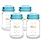 Matyz 4-PACK Wide Mouth Breast Milk Storage Containers With Lids (Blue, 6oz Each) - Freezer Safe Breastmilk Storage Bottles - Breast Pump Accessories For Medela Spectra Avent Breast Pumps