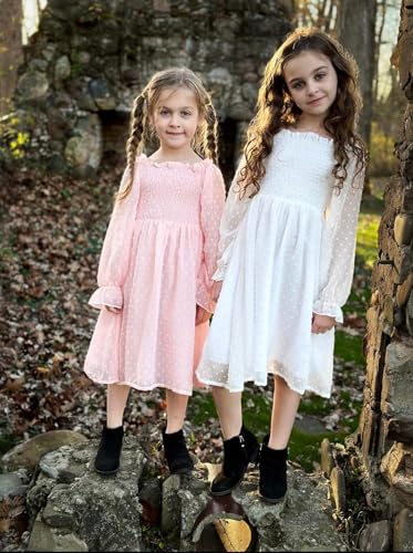 Image of Arshiner Girl Tulle Dress Winter Long Sleeve Teen Girls Party Casual Dresses 5-14Y