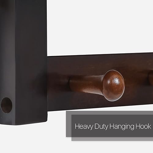 Miniatura 5 de MoNiBloom Ganchos de pared con estante organizador de pared con 4 ganchos, estante flotante de pared, fácil montaje para entrada, cocina,