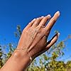 Triple Solitaire Diamond Hand Chain, Ring Bracelets for Hand, Gold Slave Bracelets for women (Gold, gold-plated-base) #1
