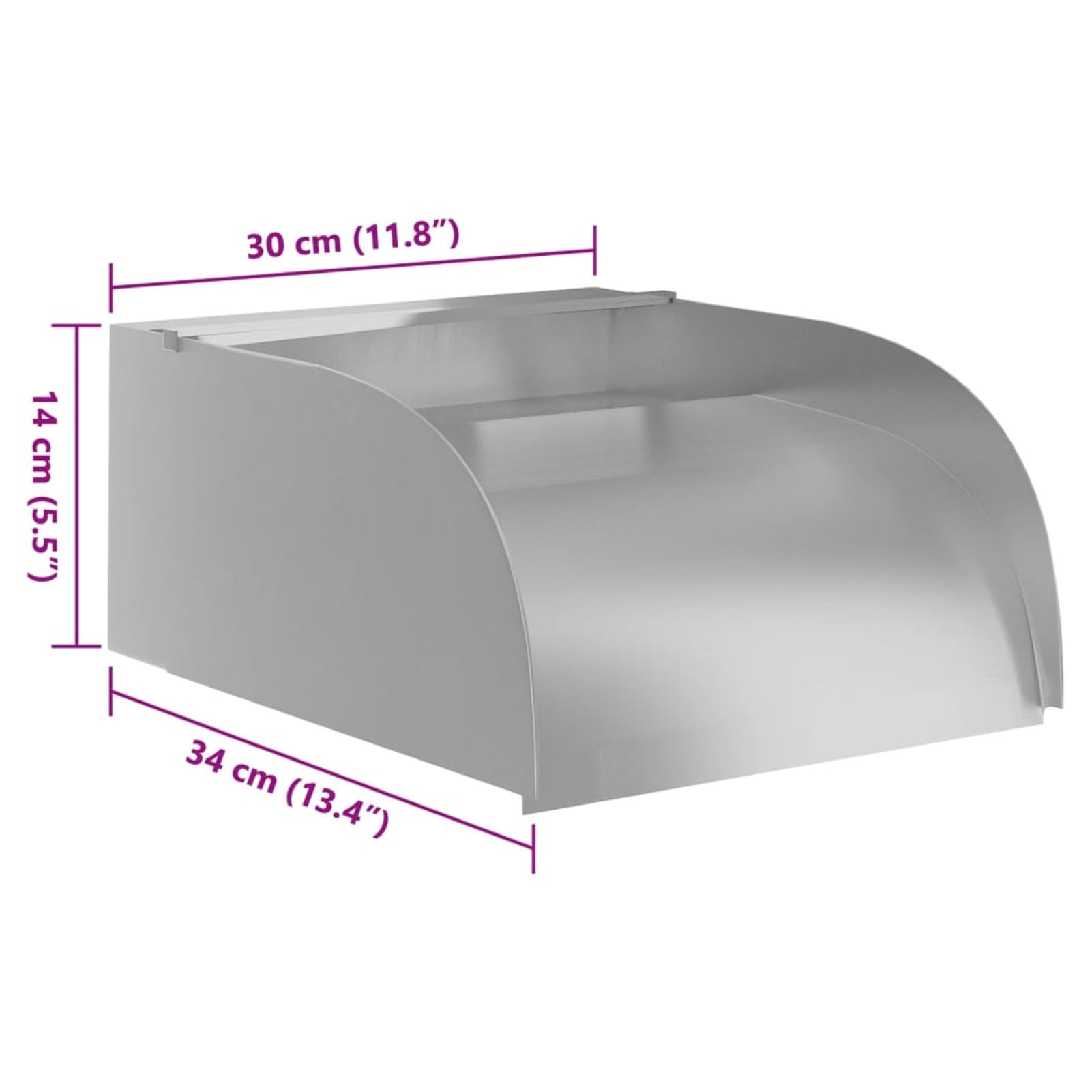 Cascata con LED 30x34x14 cm in Acciaio Inox 304,Fontane da Stagno,Fontana da Giardino Esterno,Cascata-148874