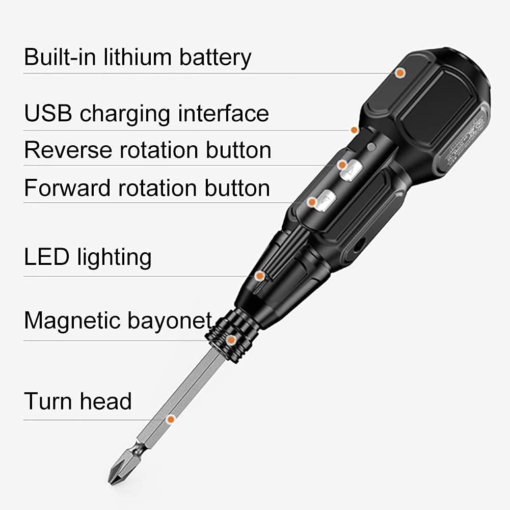 Electric Screw Driver, 4.2V Smart Cordless Screwdriver - USB Rechargeable Cordless Power Drill with Drill Bits,for Professional Maintenance Home Office