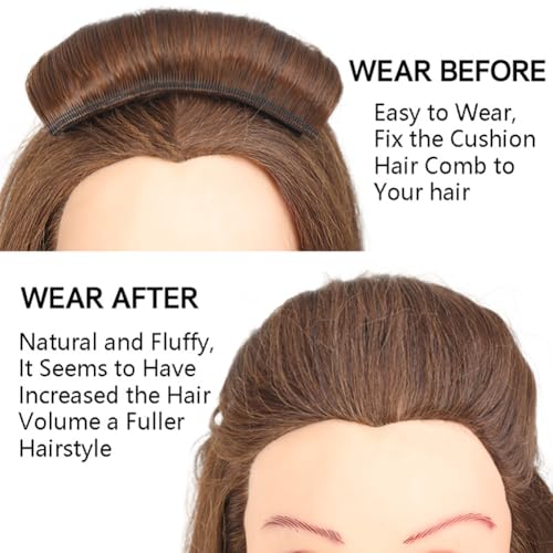 2PCS Women’s Blonde Hair Pads Invisible False Hair Bump Clip Volume Hair Base Increased Hair Comb Fluffy Hair Pad Styling Insert Tool (Blonde) - Thumbnail 4