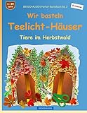 teelichter basteln glas weihnachten  BROCKHAUSEN Herbst-Bastelbuch Bd. 2 - Wir basteln Teelicht-Häuser: Tiere im Herbstwald