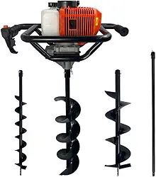 Perfurador de Solo A Gasolina 2,5HP 52cc com 3 Brocas + Extensão 1m Carbon Fak