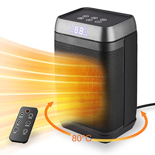 风扇加热器 3 模式 LED 显示屏、无线遥控器、可调恒温器、1-12 标准。定时器，防倾斜系统，过热保护，1500W