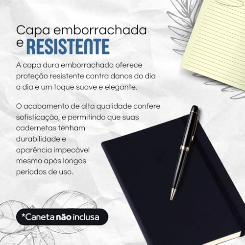Kit 2 Caderneta Para Anotações Capa Dura Moleskine Pautada ou Sem Pauta com Elastico A5 80 Folhas Ma