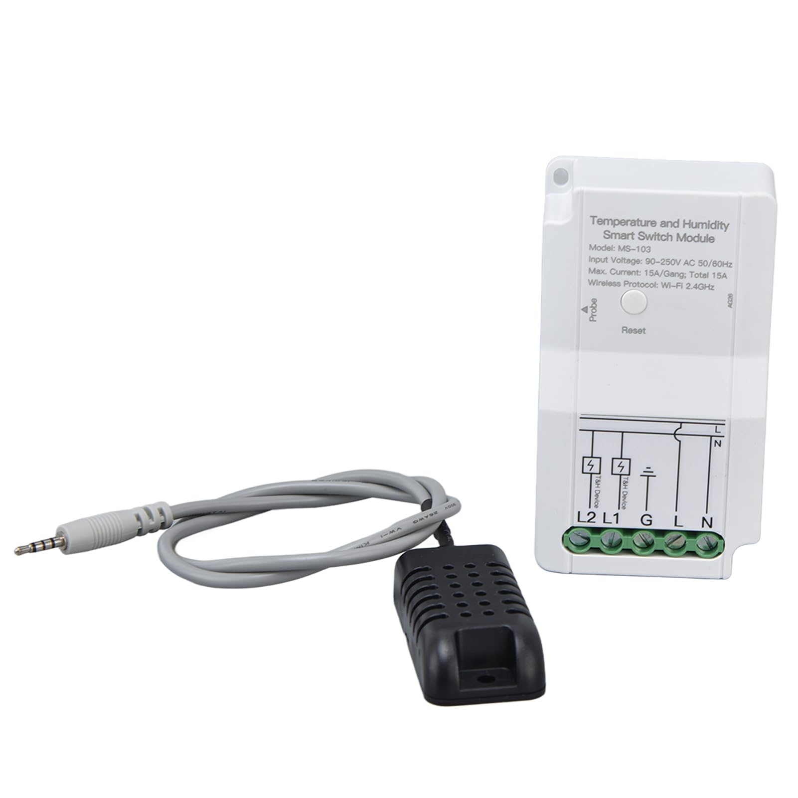aqxreight Controller del Termostato WiFi Intelligente con Sonda per il Monitoraggio di Temperatura e umidità Compatibile con 90-250V