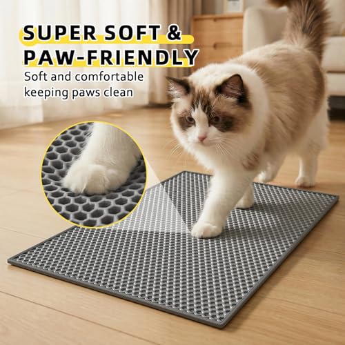 Cat Litter Mat,15"X24", Waterproof, Easy to Clean (Grey-1Pack) - Image 4