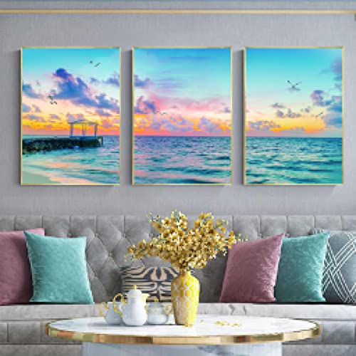 Toile peinture mur art photos de paysage marin moderne pour décoration raffinée