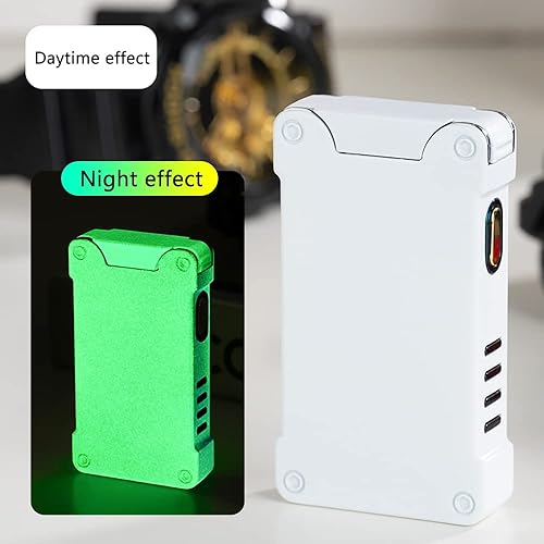 Miniatura 8 de Encendedor a prueba de viento, encendedor eléctrico de doble arco, encendedor USB recargable con proyección de plasma sin llama con indicador de