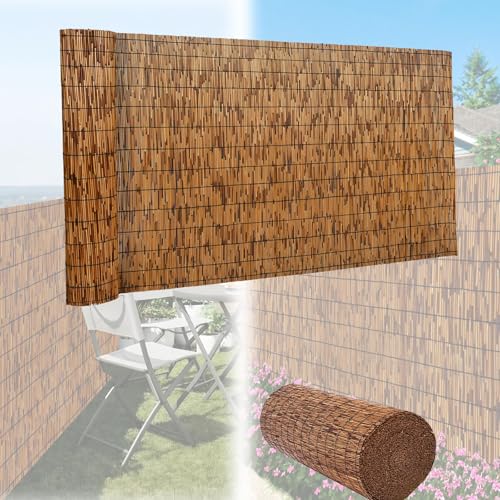 Clôture en bambou naturel pour jardin et balcon - 61 cm de haut - Protection contre le soleil et le vent - Écologique