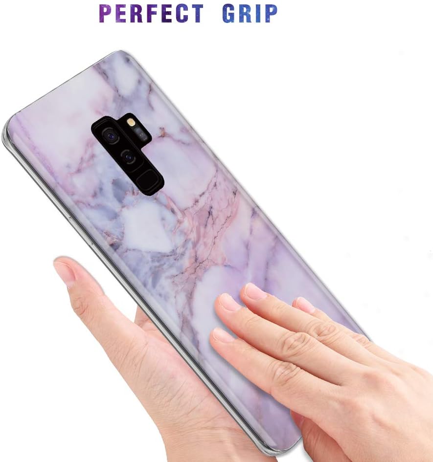 Caka Galaxy S9 Plus Case, Galaxy S9 Plus Marble Case Slim Anti Scratch Shockproof Luxury Fashion Silicone Soft Rubber TPU Protective Case for Samsung Galaxy S9 Plus (Pink)