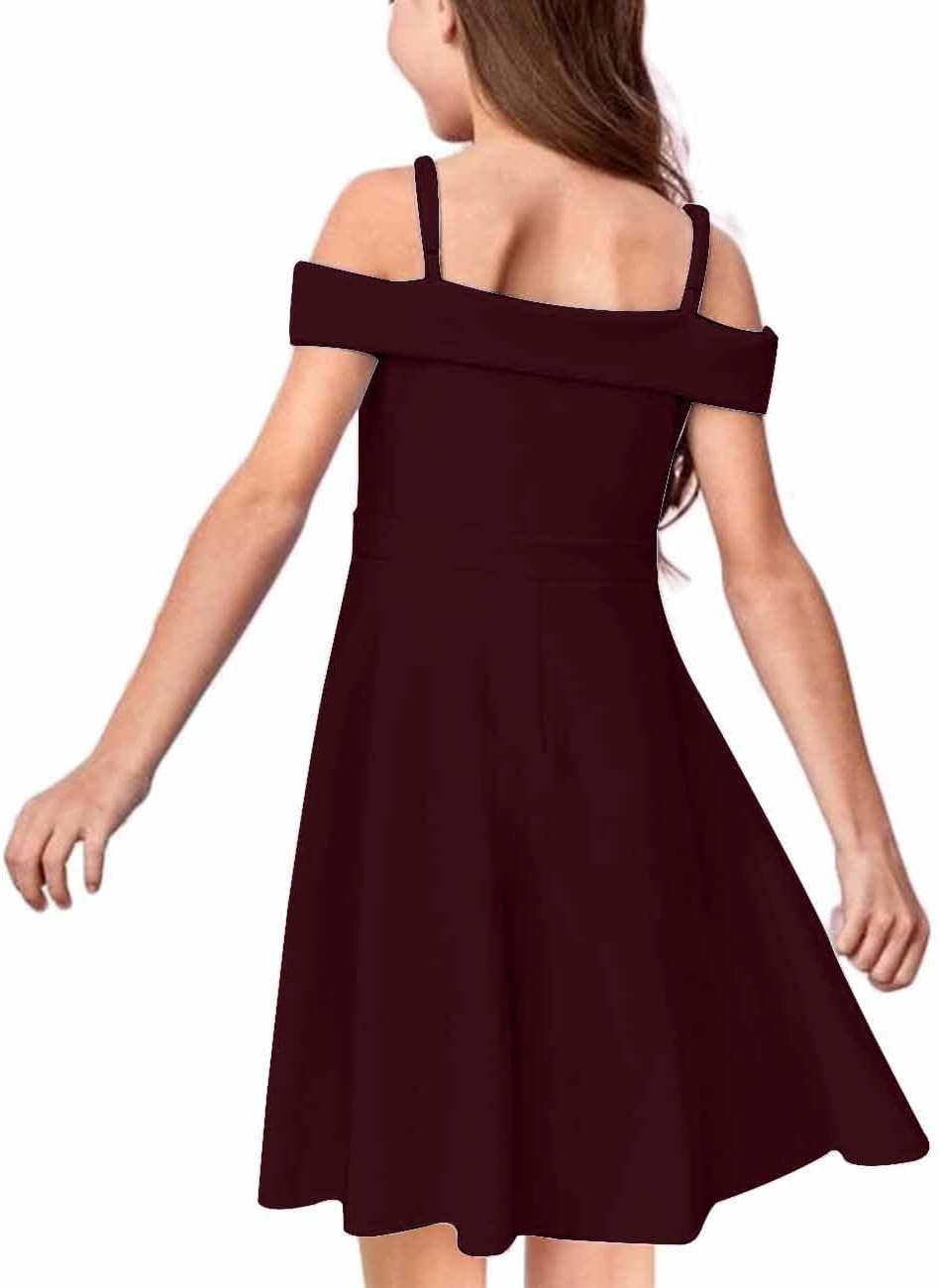 Elegant Girls Princess Cold Shoulder Party A-Line Formal Dresses