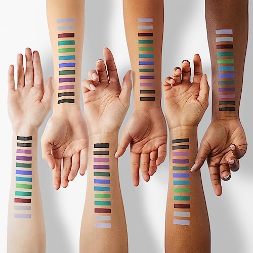 evpct 12Pcs Green Blue White Black Brown Purple Color Gel Glitter Eyeliner Pencils Set for Women Waterline Waterproof Smudge Proof lapiz de ojos delineador de ojos contra el agua Eye Liner Makeup 1