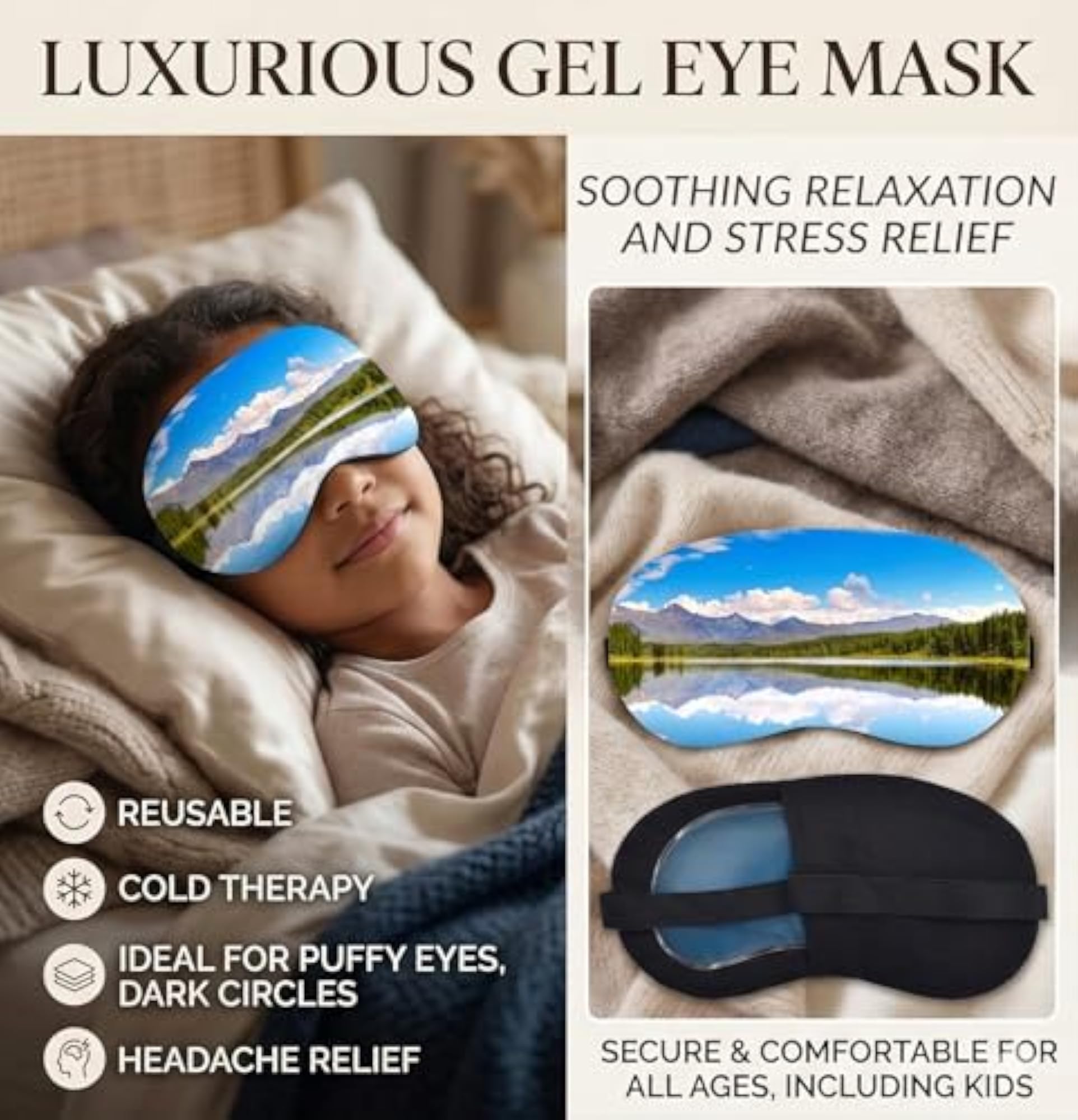 Reusable Gel Eye Mask Pack of 1 for Hot & Cold Therapy